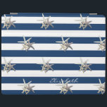 Adorable Starfish, Navy Blue Stripes Personalisier iPad Hülle<br><div class="desc">Adorable lustige Seesterne auf marineblau Hintergrund.Personalisieren Sie den Namen für sich selbst oder als niedliche Geschenkidee.</div>