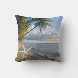 Adorable Starfish, Strand, Sand, Palm Personalisie Kissen