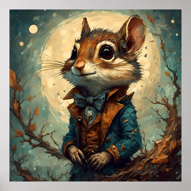 Adorable Steampunk Chipmunk Poster (Vorne)