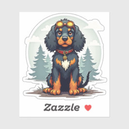 Adorable Steampunk Cocker Spaniel, Cartoon Dog, Aufkleber