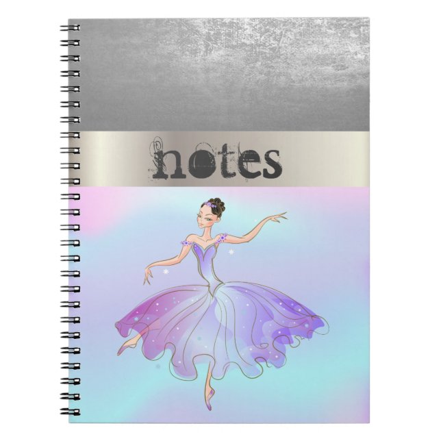 Adorable Stylish Ballerina Holographic Notizblock (Vorderseite)