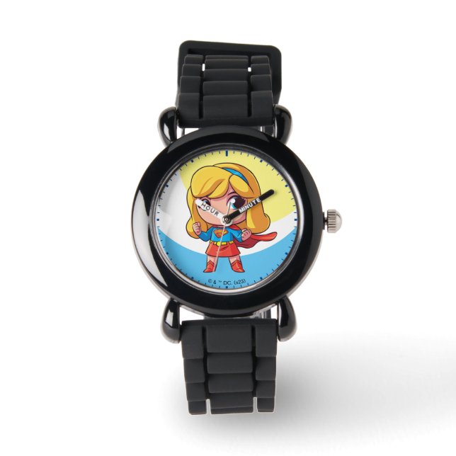 Adorable Supergirl Stance Armbanduhr (Vorderseite)