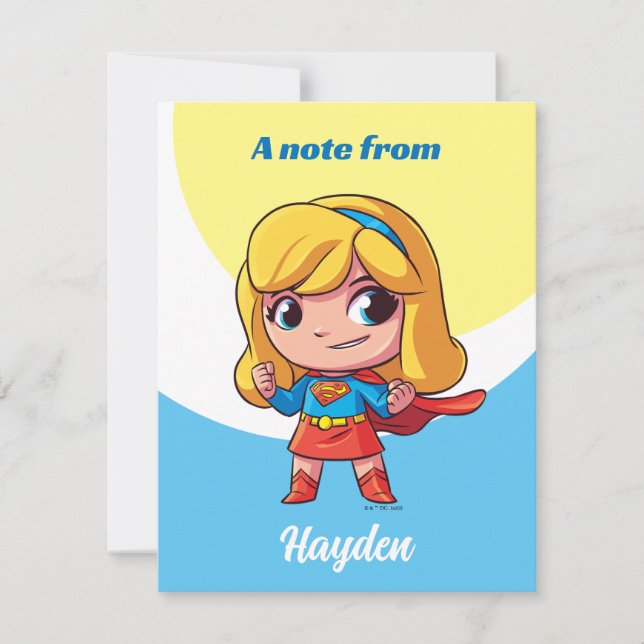 Adorable Supergirl Stance Mitteilungskarte (Vorderseite)