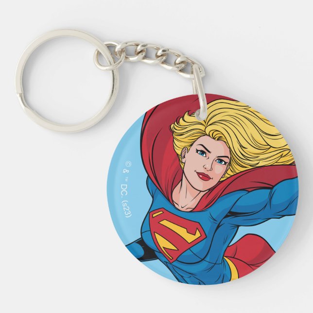 Adorable Supergirl Stance Schlüsselanhänger (Vorderseite)