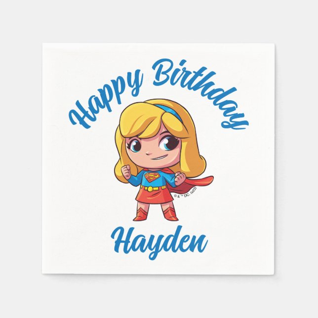 Adorable Supergirl Stance Serviette (Vorderseite)