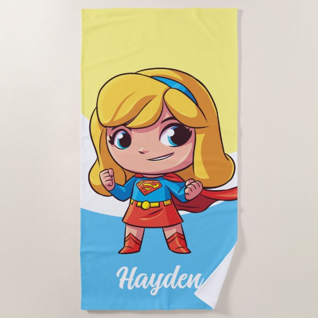 Adorable Supergirl Stance Strandtuch (Vorderseite)