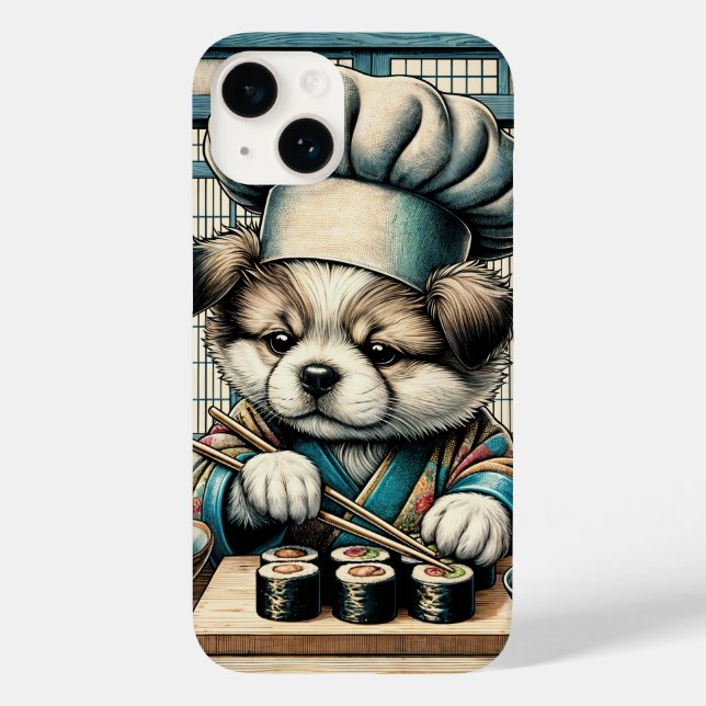 Adorable Sushi Koch Puppy Case-Mate iPhone 14 Hülle (Rückseite)