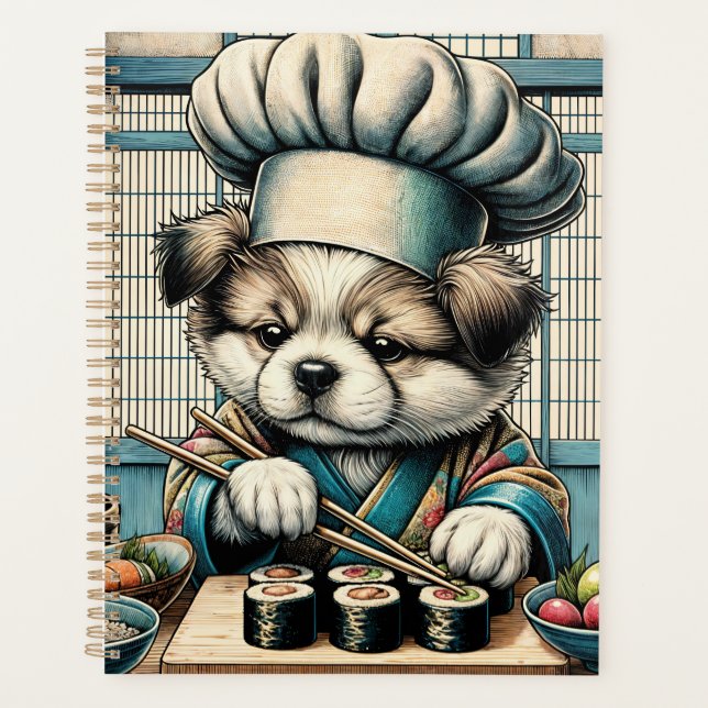Adorable Sushi Koch Puppy Planer (Vorderseite)