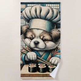 Adorable Sushi Koch Puppy Strandtuch