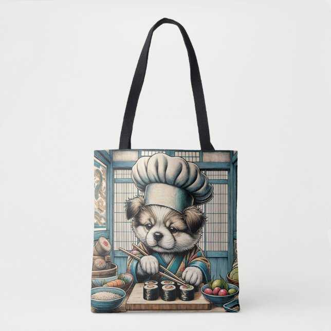 Adorable Sushi Koch Puppy Tasche (Vorderseite)