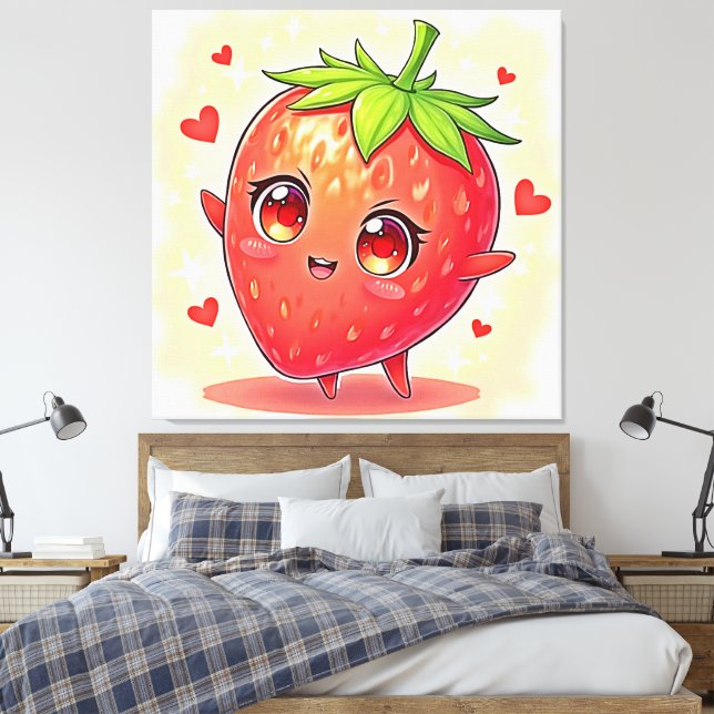 Adorable Sweet Strawberry Bliss Leinwanddruck (Insitu (Schlafzimmer))
