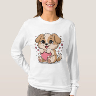 Adorable T-Shirt Chiot - Une touche de mignon