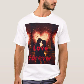 Adorable T-Shirt Couple Imprimé Correspondant.