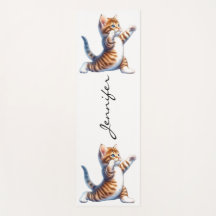 Adorable Tabby Cat Yoga Mat