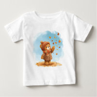 Adorable Teddy Bären Fangen Herbst Blätter