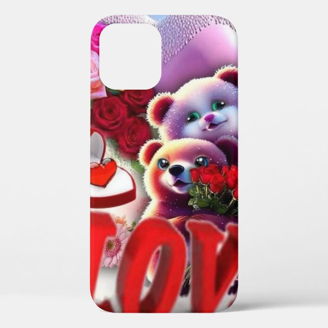 Adorable Teddy Bären Rose Liebe iPhone 12 Pro Fall Case-Mate iPhone Hülle (Rückseite)