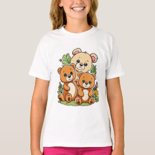 Adorable Teddy Bären Trio - Niedlicher Cartoon Des T-Shirt