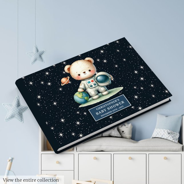 Adorable Teddy Bear Astronaut Gästebuch für Jungen (Adorable Teddy Bear Astronaut Guest Book for Boys)