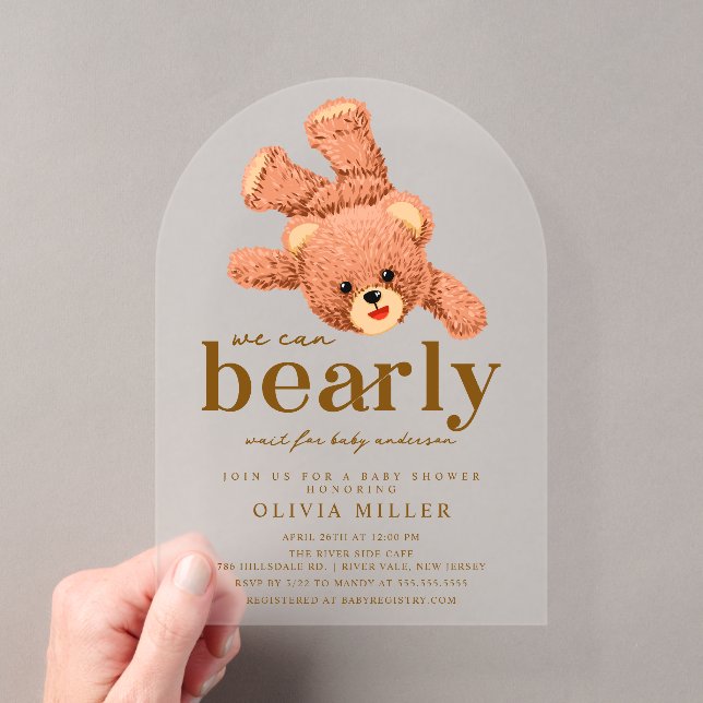 Adorable Teddy Bear Baby shower Invitation (In situ (ordinateur de poche))