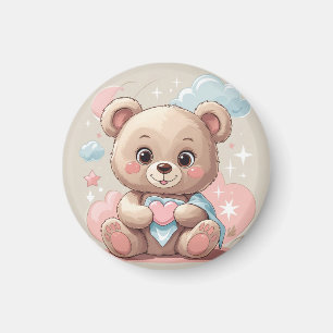 Adorable Teddy Bear Baby - Soft Pastell Design Magnet