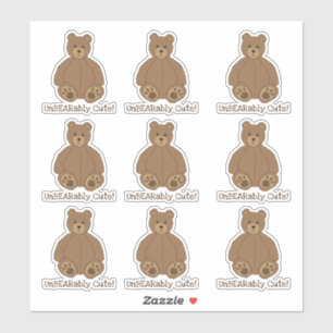 Adorable Teddy Bear Contour Aufkleber
