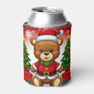 Adorable Teddy Bear im Santa Anzug Dosenkühler