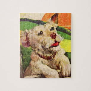 Adorable Terrier Hund der 40er Jahre