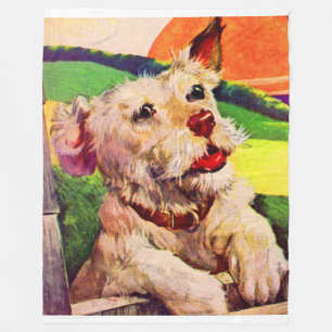 Adorable Terrier Hund der 40er Jahre Fleecedecke