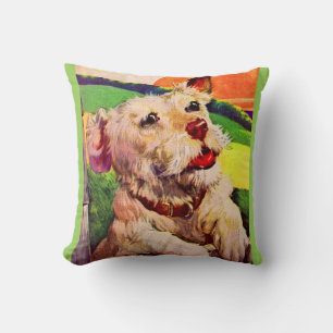 Adorable Terrier Hund der 40er Jahre Kissen