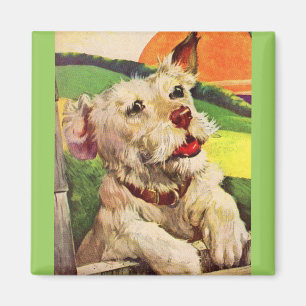 Adorable Terrier Hund der 40er Jahre Magnet