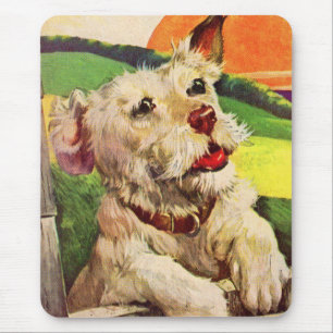 Adorable Terrier Hund der 40er Jahre Mousepad