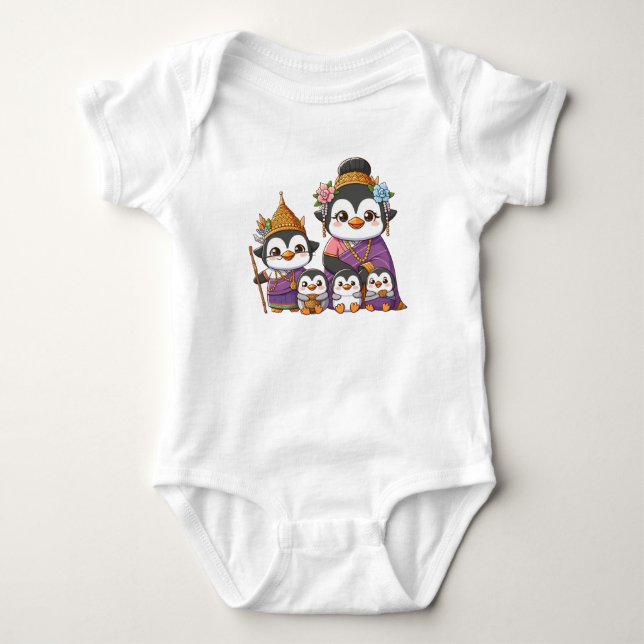 Adorable Thai Pinguin Baby Bodysuit Baby Strampler (Vorderseite)