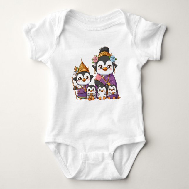 Adorable Thai Pinguin Baby Bodysuit Strampler (Vorderseite)