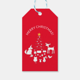 ADORABLE TIERE VON CHRISTMAS BAUM ROTE GESCHENKE T GESCHENKANHÄNGER