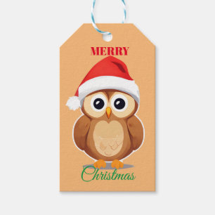 Adorable Tiere Winteruhu Weihnachten Geschenkanhänger