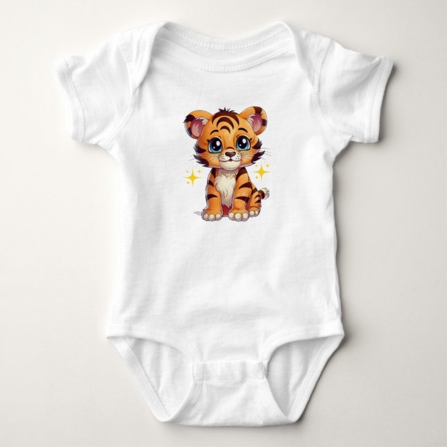 Adorable Tiger Cub Baby Bodysuit . Strampler (Vorderseite)