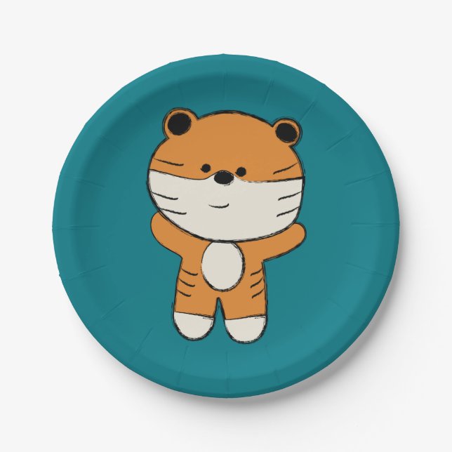Adorable Tiger Pappteller (Vorderseite)