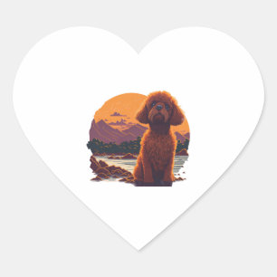 Adorable Toy Poodle Herz-Aufkleber