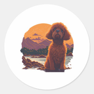 Adorable Toy Poodle Runder Aufkleber
