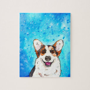 Adorable Tricolor Corgi Aquarelle Puzzle