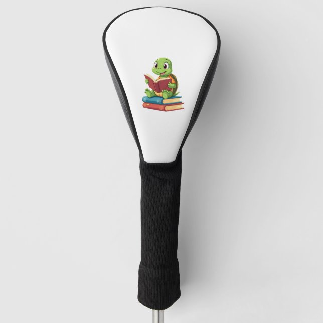Adorable Turtle Reading Books (2) Golf Headcover (Vorderseite)