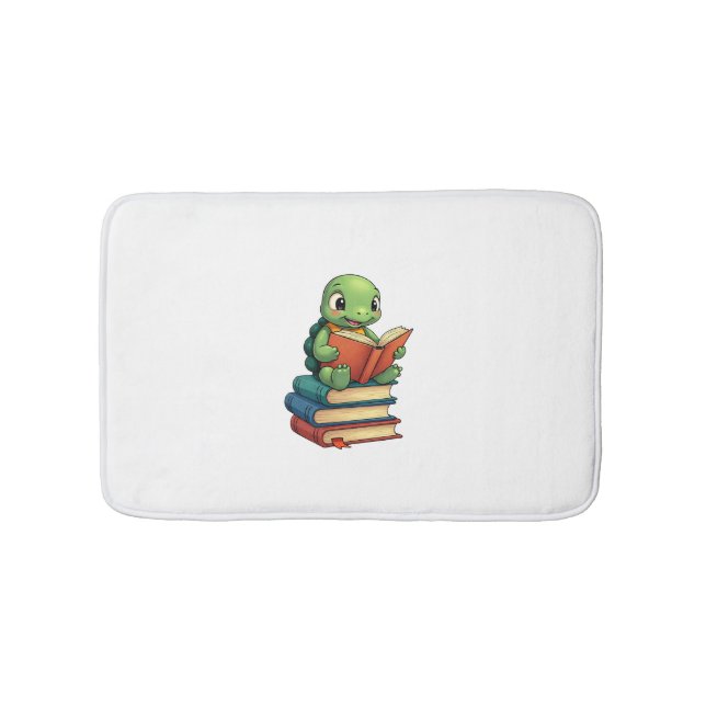 Adorable Turtle Reading Books (3) Badematte (Vorderseite)
