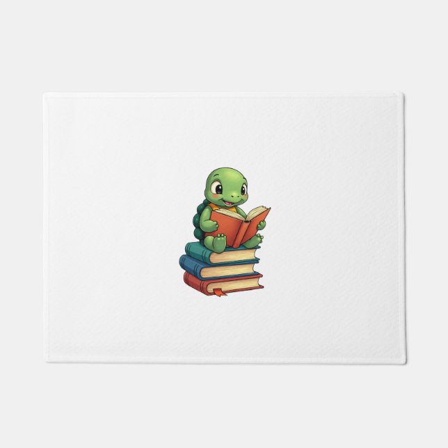 Adorable Turtle Reading Books (3) Fußmatte (Vorderseite)