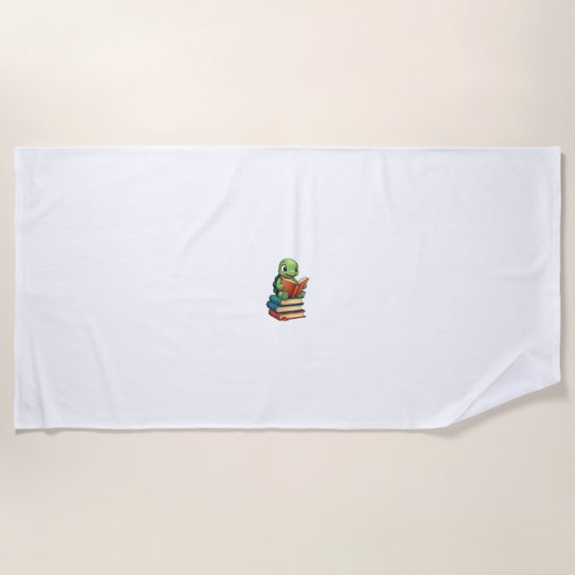 Adorable Turtle Reading Books (3) Strandtuch (Vorderseite)