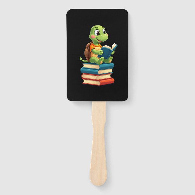 Adorable Turtle Reading Books (4) Fächer (Vorderseite)