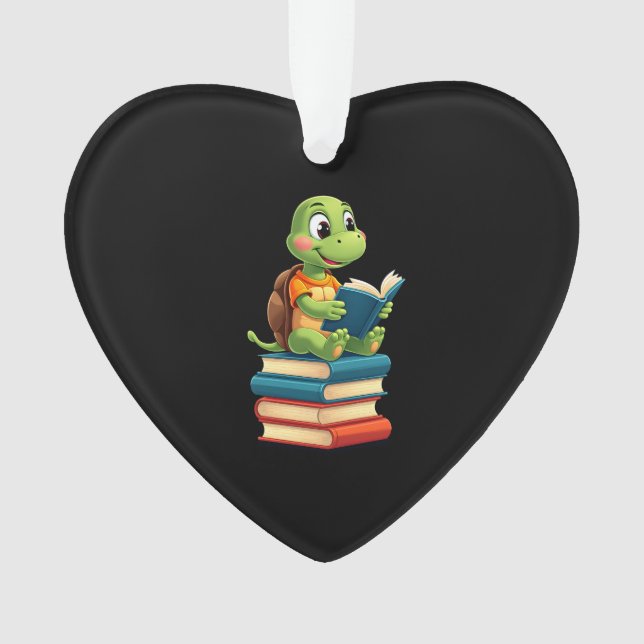Adorable Turtle Reading Books (4) Ornament (Vorderseite)