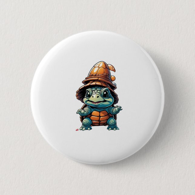 Adorable Turtle zu Halloween Stimmung Essential T- Button (Vorderseite)