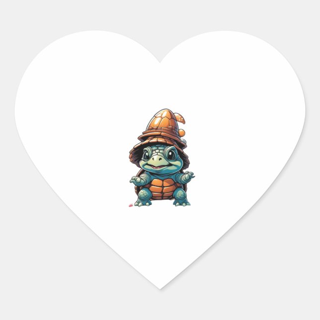 Adorable Turtle zu Halloween Stimmung Essential T- Herz-Aufkleber (Vorderseite)
