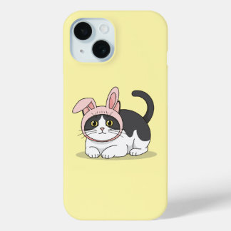 Adorable Tuxedo Cat in Pink Bunny Hat Aesthetic Case-Mate iPhone Hülle