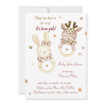 Adorable Twin Girls Kinderdusche Einladung